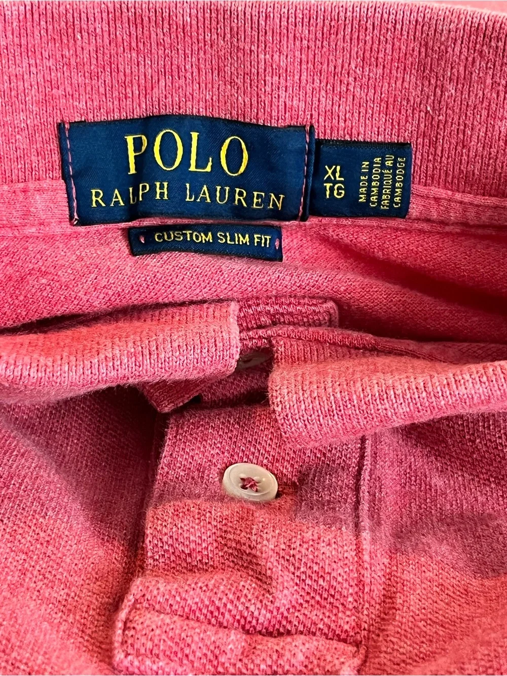 Polo Ralph Lauren Men’s Long-Sleeve Shirt Rose Red  / Navy Pony Size XL EUC